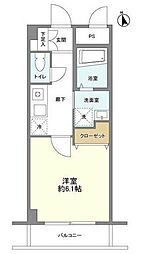 ベルベデール尾山台 1Kの間取図画像