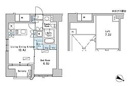 ベルファース目黒 14階1LDKの間取り