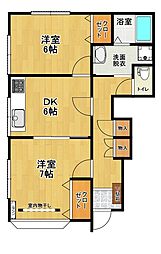 間取図画像 2DK