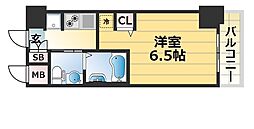 エステムプラザ神戸大開通ルミナス 1Kの間取図画像