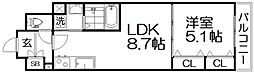 交野市倉治6丁目アパート 1LDKの間取図画像