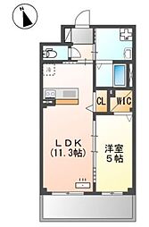 ブロッサム 1LDKの間取図画像
