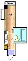 グリンセリ千駄ヶ谷 ワンルームの間取図画像