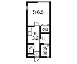クレインヒルズ 1Kの間取図画像