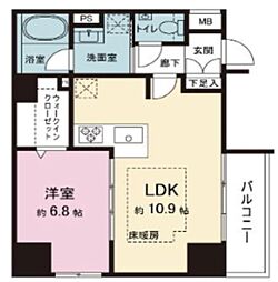 CREVISTA元浅草 10階1LDKの間取り