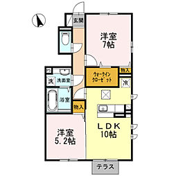 シャローム櫻 2LDKの間取図画像