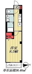 Genovia原木中山 1Kの間取図画像