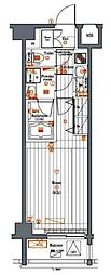 PREMIUMCUBE目黒東山♯mo 1Kの間取図画像