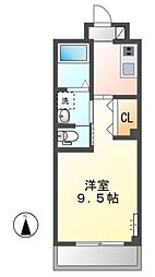 ゼファーガーデンセカンド 1Kの間取図画像