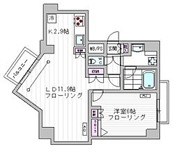 プレミアムキューブ新中野 7階1LDKの間取り