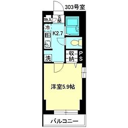 アイビー千川 3階1Kの間取り