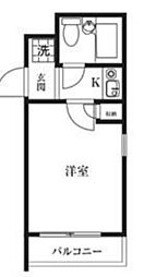 キャトルセゾン東橋本 2階1Kの間取り