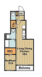 グランハーモニー忠生公園 1階1LDKの間取り