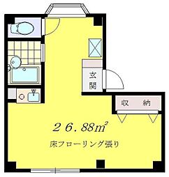 エスポワール 1階ワンルームの間取り