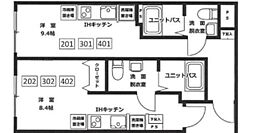 グランメゾン新高円寺 4階ワンルームの間取り
