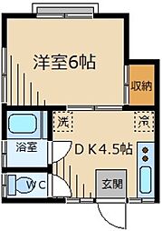 グリーンオール 1DKの間取図画像