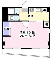 ハッピー曙 3階1Kの間取り