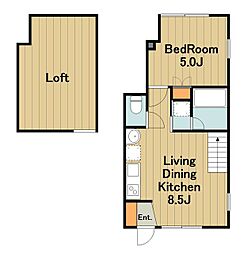 Aurora 1階1LDKの間取り