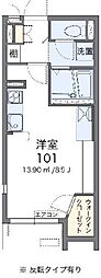 トミーハイム ワンルームの間取図画像