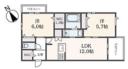 マ・メゾン375 2LDKの間取図画像
