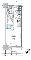 パークアクシス押上テラス 2階ワンルームの間取り
