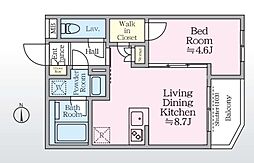 アイルグランデ赤羽 1階1LDKの間取り