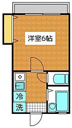 ウリースン 2階1Kの間取り