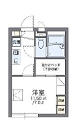 レオパレスフロンティア 1Kの間取図画像