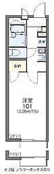 レオパレスモア天王 1Kの間取図画像