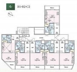 レイオーバー金町 4階ワンルームの間取り