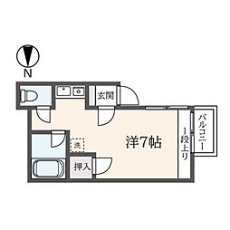 マイライフ横浜 1階ワンルームの間取り