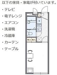 レオパレスHIKARI 1Kの間取図画像