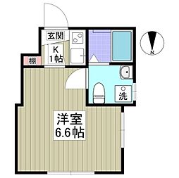 フォルテ西川口 1Kの間取図画像