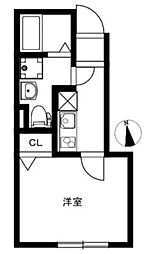 西武新宿線 下落合駅 徒歩3分の賃貸マンション 地下1階1Kの間取り