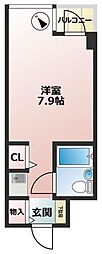 アクシルコート新大橋 ワンルームの間取図画像