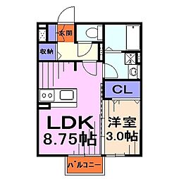 ビリジャン 1DKの間取図画像