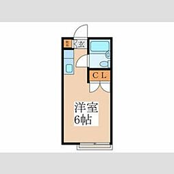 メゾン東桜 1階ワンルームの間取り