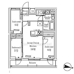 プライムブリス中野富士見町I 3LDKの間取図画像