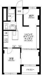 三田第2コーポラス 1LDKの間取図画像