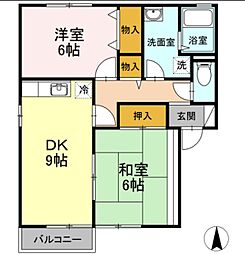 ボナールA 2LDKの間取図画像
