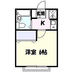 スターアレイ 1Kの間取図画像