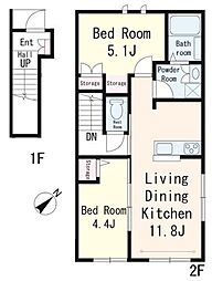 練馬区東大泉7丁目マンション 2LDKの間取図画像