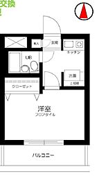 菱和パレス下落合 1Kの間取図画像