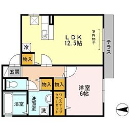 ボンボヌール 1LDKの間取図画像