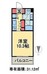willDo清澄 1Kの間取図画像