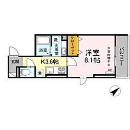 多摩都市モノレール 大塚・帝京大学駅 徒歩5分の賃貸アパート 3階1Kの間取り
