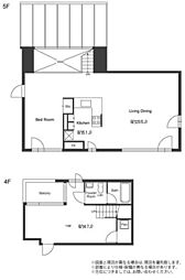 グランカーサ六本木 4階1LDKの間取り