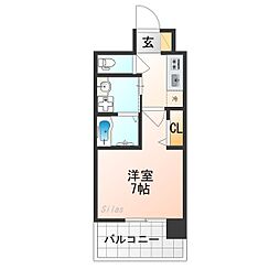 ベラジオ雅び京都西院II 1Kの間取図画像