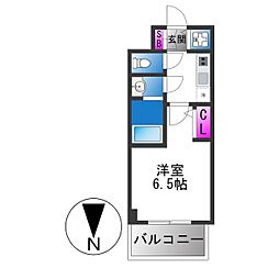 S-RESIDENCE布施aventra 1Kの間取図画像