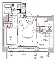 シーフォルム板橋3 9階2LDKの間取り